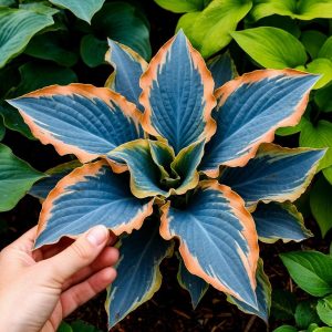 Хоста Океан Вью купить по цене от 960р. в интернет-магазине «Посадика» с доставкой почтой в в Коврове и по всей России – [изображение №1].